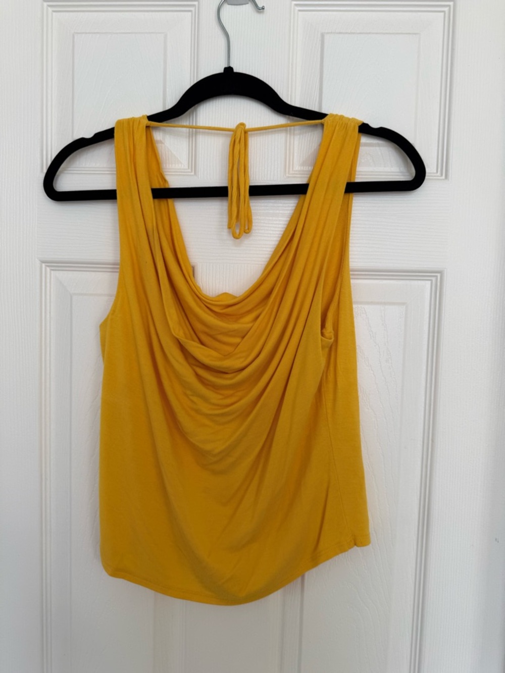 gaze Draped Tie-Back Tank in Mustard Yellow
